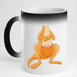 Kangaroo Costume For Halloween Kangaroo Animal 11oz Black Color Changing Mug