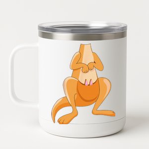 Kangaroo Costume For Halloween Kangaroo Animal 12 oz Stainless Steel Tumbler Cup