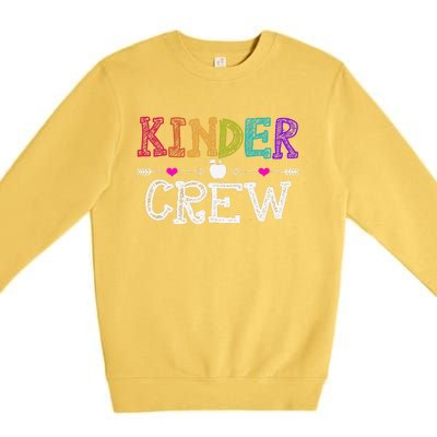 Kinder Crew Funny Kindergarten Teacher 1st Day Of School Premium Crewneck Sweatshirt