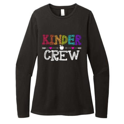 Kinder Crew Funny Kindergarten Teacher 1st Day Of School Womens CVC Long Sleeve Shirt