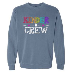 Kinder Crew Funny Kindergarten Teacher 1st Day Of School Garment-Dyed Sweatshirt