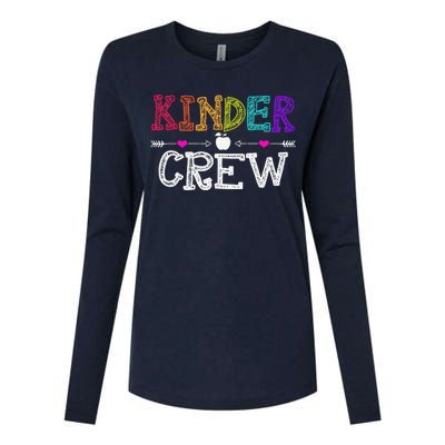 Kinder Crew Funny Kindergarten Teacher 1st Day Of School Womens Cotton Relaxed Long Sleeve T-Shirt