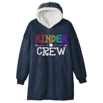 Kinder Crew Funny Kindergarten Teacher 1st Day Of School Hooded Wearable Blanket