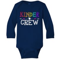 Kinder Crew Funny Kindergarten Teacher 1st Day Of School Baby Long Sleeve Bodysuit