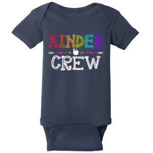 Kinder Crew Funny Kindergarten Teacher 1st Day Of School Baby Bodysuit