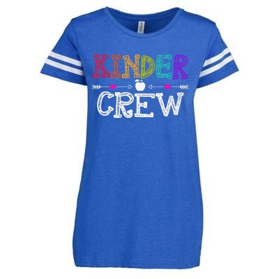 Kinder Crew Funny Kindergarten Teacher 1st Day Of School Enza Ladies Jersey Football T-Shirt