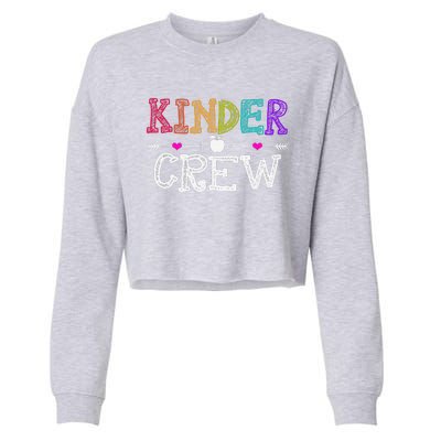 Kinder Crew Funny Kindergarten Teacher 1st Day Of School Cropped Pullover Crew