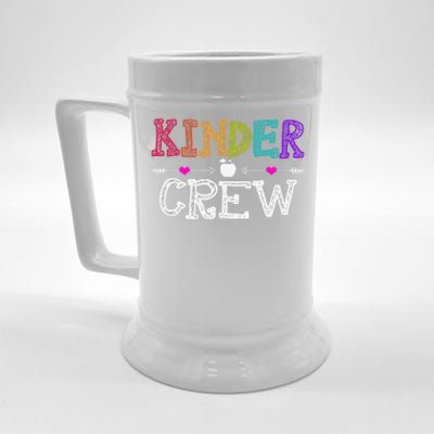 Kinder Crew Funny Kindergarten Teacher 1st Day Of School Beer Stein