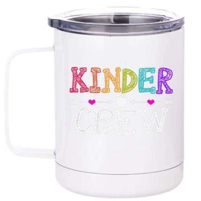 Kinder Crew Funny Kindergarten Teacher 1st Day Of School 12 oz Stainless Steel Tumbler Cup