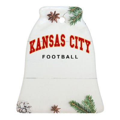 Kansas City Football Ceramic Bell Ornament