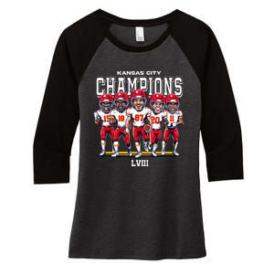 Kansas City Football Women's Tri-Blend 3/4-Sleeve Raglan Shirt