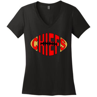 Kansas City Football Logo Fan KC Women's V-Neck T-Shirt