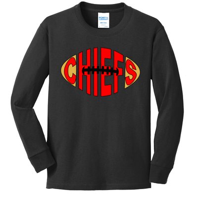 Kansas City Football Logo Fan KC Kids Long Sleeve Shirt