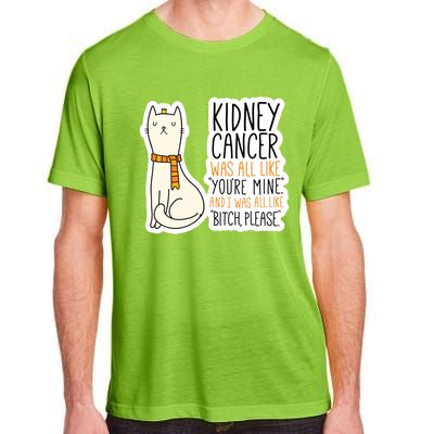 Kidney Cancer Fighter Survivor Quote With Cat Funny Gift Adult ChromaSoft Performance T-Shirt