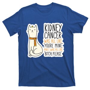 Kidney Cancer Fighter Survivor Quote With Cat Funny Gift T-Shirt