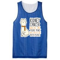 Kidney Cancer Fighter Survivor Quote With Cat Funny Gift Mesh Reversible Basketball Jersey Tank