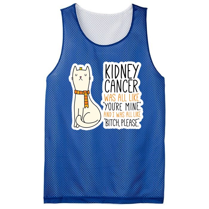 Kidney Cancer Fighter Survivor Quote With Cat Funny Gift Mesh Reversible Basketball Jersey Tank