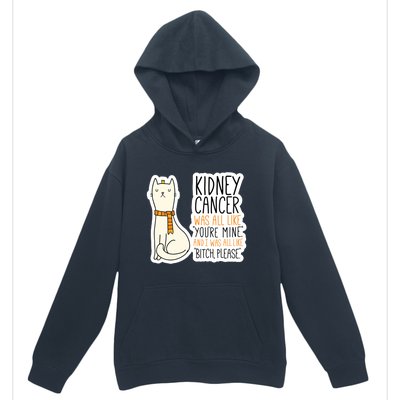 Kidney Cancer Fighter Survivor Quote With Cat Funny Gift Urban Pullover Hoodie