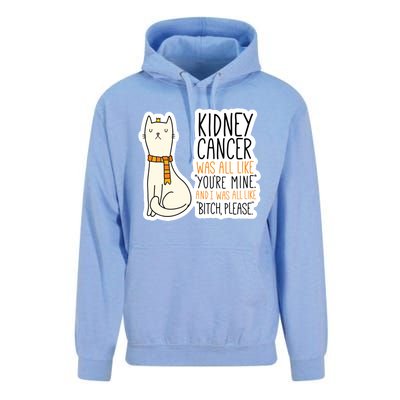 Kidney Cancer Fighter Survivor Quote With Cat Funny Gift Unisex Surf Hoodie