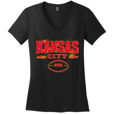 Kansas City Football Women's V-Neck T-Shirt