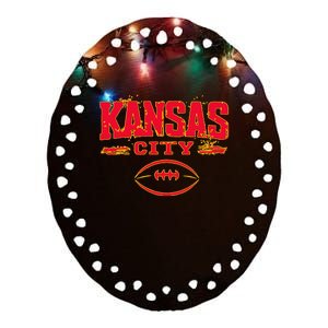 Kansas City Football Ceramic Oval Ornament