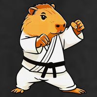 Karate Capybara Funny Martial Arts Mma 7 Panel Mesh Trucker Snapback Hat