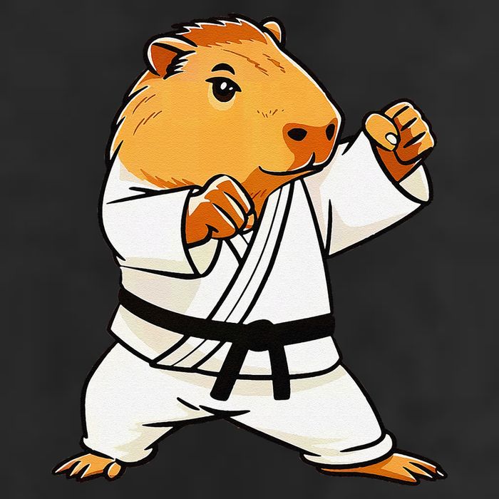 Karate Capybara Funny Martial Arts Mma 7 Panel Mesh Trucker Snapback Hat