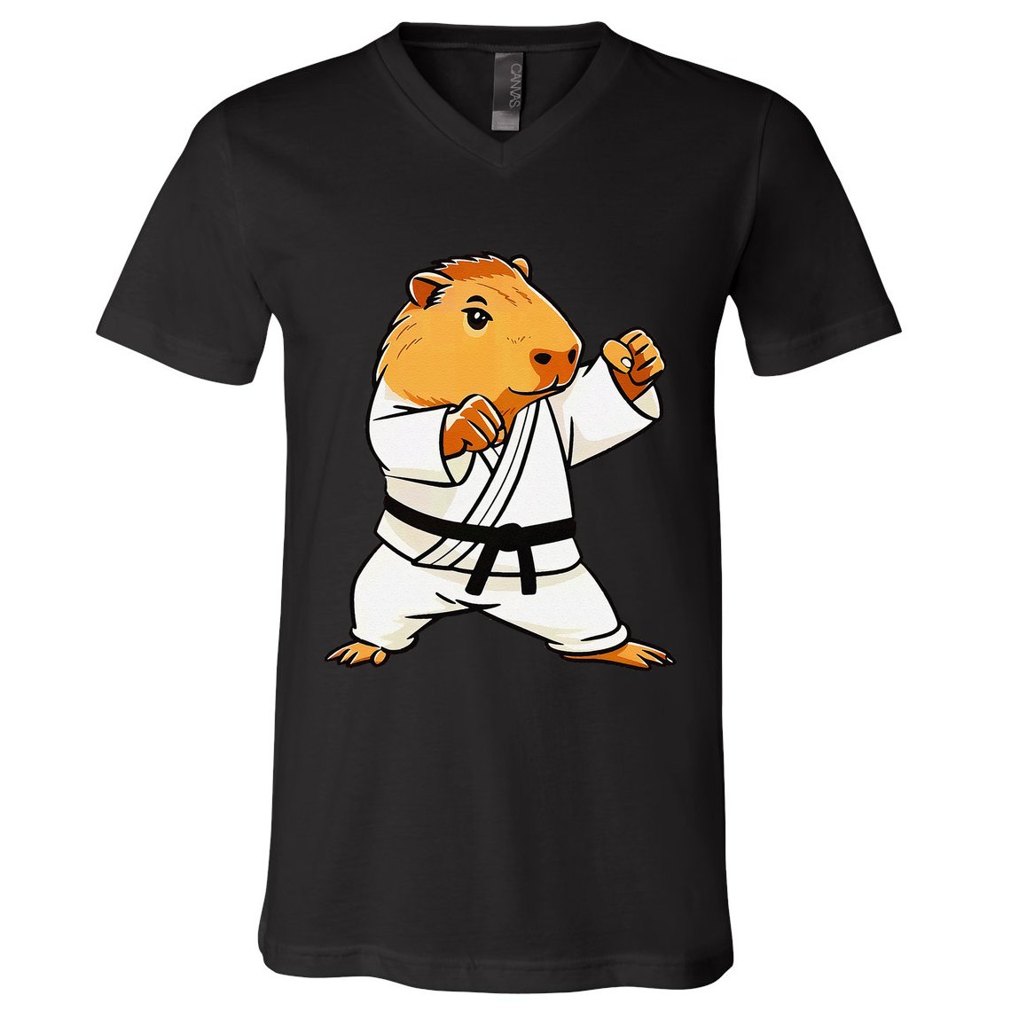 Karate Capybara Funny Martial Arts Mma V-Neck T-Shirt
