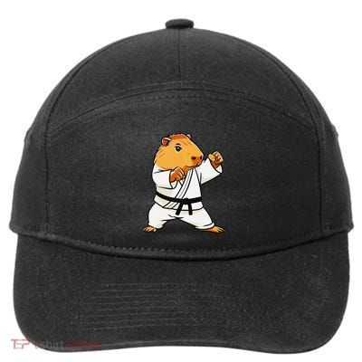 Karate Capybara Funny Martial Arts Mma 7-Panel Snapback Hat