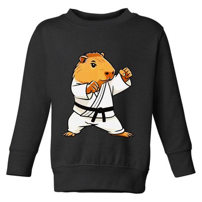 Karate Capybara Funny Martial Arts Mma Toddler Sweatshirt