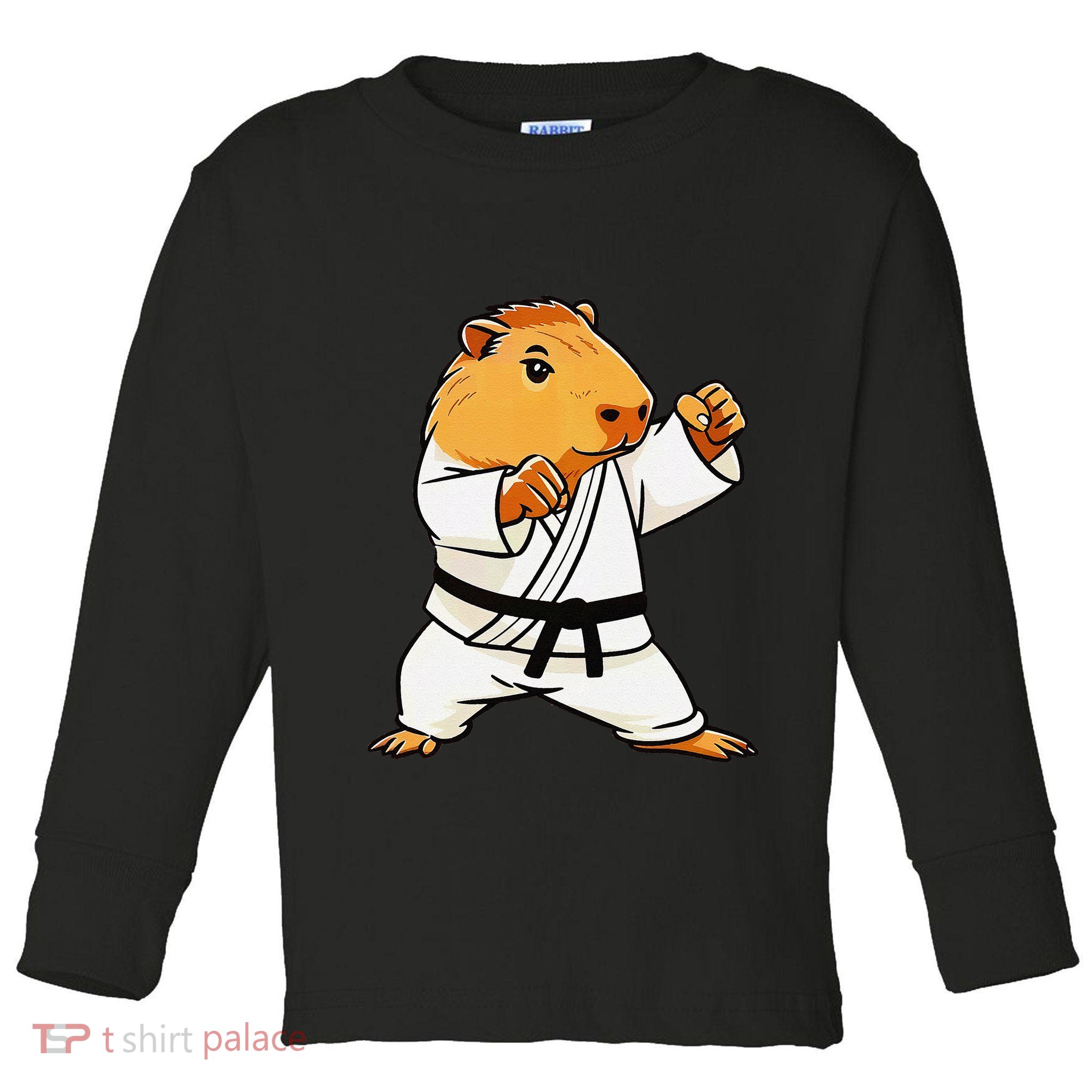 Karate Capybara Funny Martial Arts Mma Toddler Long Sleeve Shirt