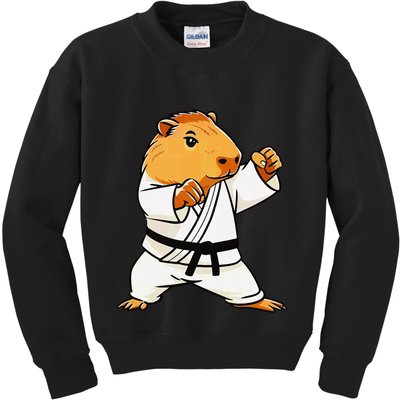 Karate Capybara Funny Martial Arts Mma Kids Sweatshirt
