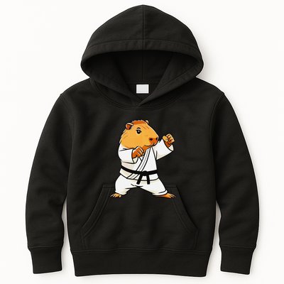 Karate Capybara Funny Martial Arts Mma Kids Hoodie