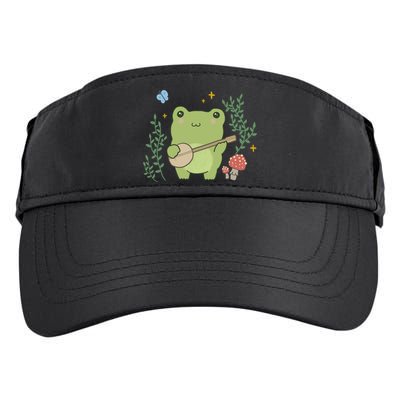 Kawaii Cute Frog Banjo Butterfly Gift Cottagecore Aesthetic Great Gift Adult Drive Performance Visor