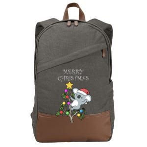 Koala Christmas Gift Cotton Canvas Backpack