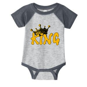 King Crown Gold Graffiti Design Infant Baby Jersey Bodysuit