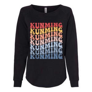 Kunming City Groovy Retro Womens California Wash Sweatshirt