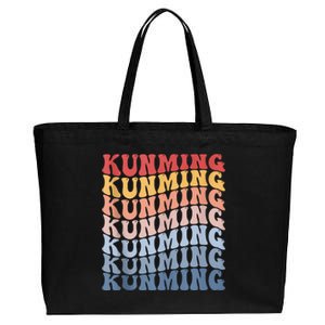 Kunming City Groovy Retro Cotton Canvas Jumbo Tote