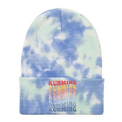 Kunming City Groovy Retro Tie Dye 12in Knit Beanie