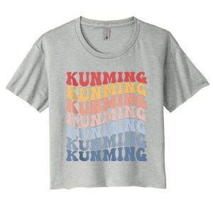 Kunming City Groovy Retro Women's Crop Top Tee