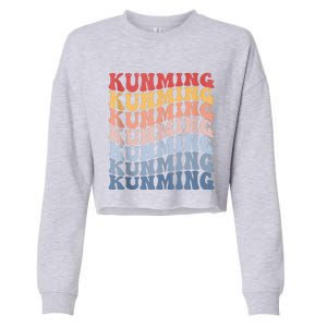 Kunming City Groovy Retro Cropped Pullover Crew