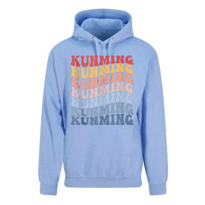 Kunming City Groovy Retro Unisex Surf Hoodie