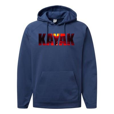 Kayak Cute Gift Performance Fleece Hoodie