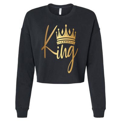 King Crown Gold Cropped Pullover Crew