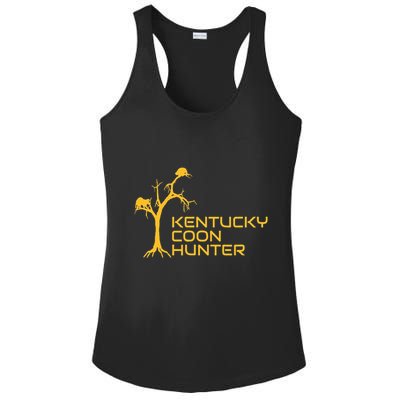 Kentucky Coon Hunter Fun Raccoon Hunting Ladies PosiCharge Competitor Racerback Tank