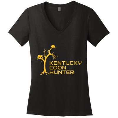 Kentucky Coon Hunter Fun Raccoon Hunting Women's V-Neck T-Shirt