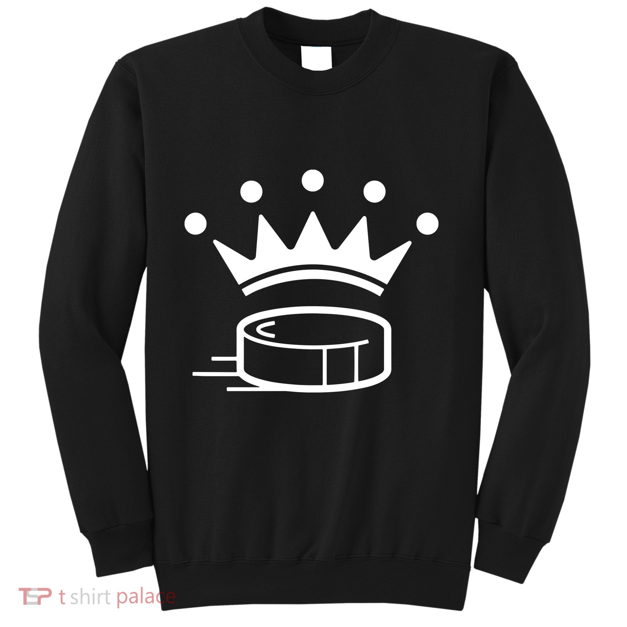 King Crown Hockey Puck Funny For Player Coach Fan Sweatshirt