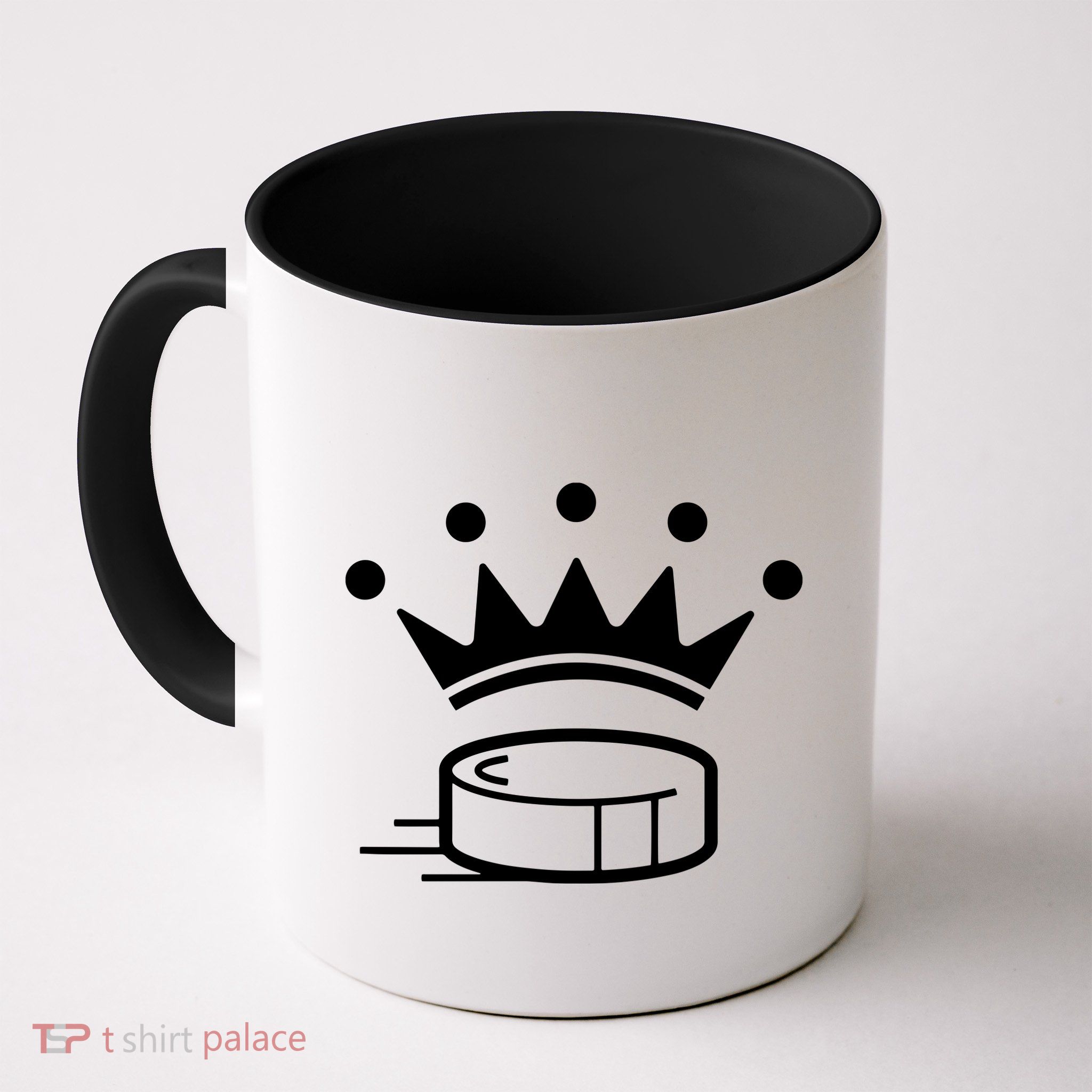King Crown Hockey Puck Funny For Player Coach Fan Mug