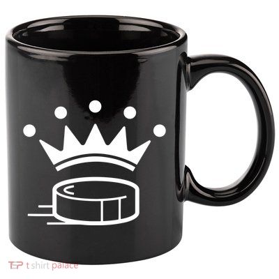 King Crown Hockey Puck Funny For Player Coach Fan 11oz C Handle Ceramic Mug