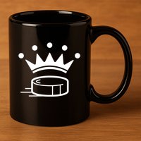 King Crown Hockey Puck Funny For Player Coach Fan 11oz C Handle Ceramic Mug